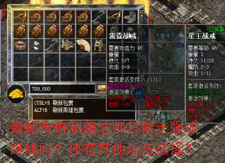最新传奇私服法师只能走强攻路线吗?还有其他玩法选择? 最新传奇私服法师只能走强攻路线吗?还有其他玩法选择?